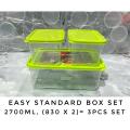 Plastic Easy Standard Box Set 2700ml, (830 X 2)= 3pcs Set. 