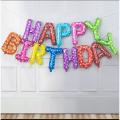 Happy Birthday Balloon Banner/Aluminum Foil Letters Banner Balloons/Happy birthday Foil banner. 