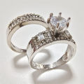 Vintage Simple Wholesale Cheap Diamond Wedding Design Ring Set Jewelry For Men.