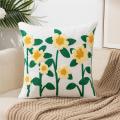 Towel embroidered Flower Cushion Cover Linen Simple Sofa Headboard Pillow Case Office Cushion Cover Cogines 45x45cm. 