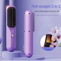 2 in 1 Wireless Hair Straightener Hair Curler Hot Comb Dryer and Straightening Brush 2600mAh Hair Styling Appliance Hair Crimper. 