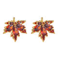 Fashion New Red Maple Leaf Earrings Light Luxury Temperament Simple Personality Women Party Earrings-MINETTE. 