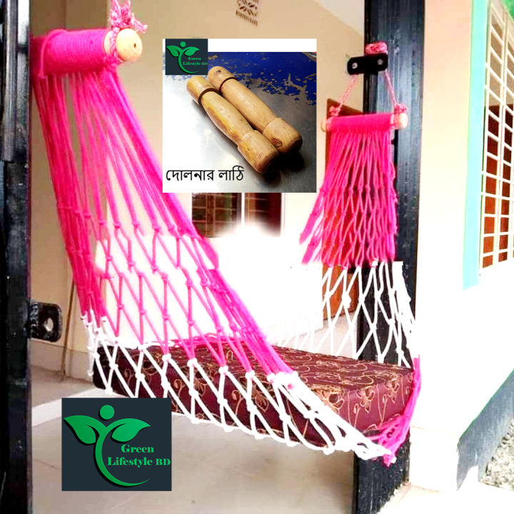 Hand%20Made%20of%20wooden%20Sticks%20Hammock%20Adult%20Rope%20bed%20Hanging%20Dolna%20Use%20For%20All%20People%20Large%20Swing%20Rope%20bed%20Dolna%20-%20Camping%20Hammock%20with%20(%20Dholna%20+%202%20Wooden%20Sticks%20)%20-%20Image%203
