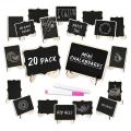 XHHDQES Mini Chalkboard Sign 20 Pack Food Labels for Party Buffet, Wooden Small Chalk Board Signs with Easel Stand for Food Tags.