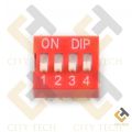 3Pcs 4 Position DIP Switch 2.54mm Pitch Horizontal DIP Switch Four Positions Piano Type Dial DIP Slide Switch For Electronics Circuit PCB.