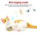 Rabbit Ear Cat Toy Ball Smart Interactive Cat Toys with Bird Sound LED Light Motion Activate Rolling Ball Electric Cats Toy.