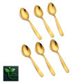 Luxury Gold Color 6 Piece Tablespoon Stainless Steel Spoon Set - Elegant And Durable Cutlery Set.