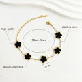 Alien ALTERA Fashion 18 Gold Plated Double Side Clover Bracelet for Women Stainless Steel Luxury 5 Flowers Charm Bracelet Jewelry Gift. 