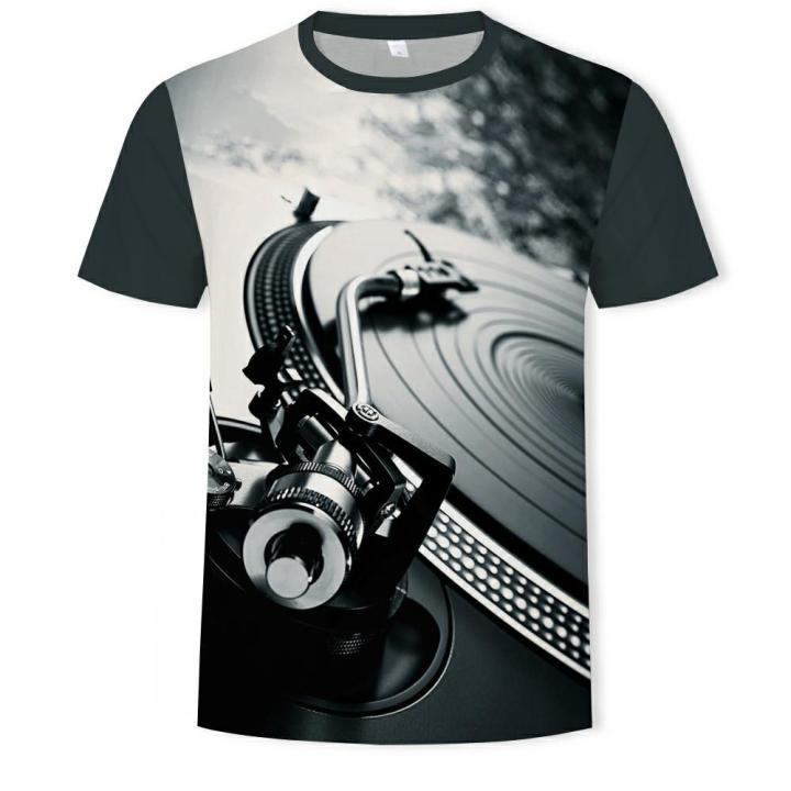 Summer fashion O-collar men's T-shirt DJ scene disco 3D printed casual T-shirt men's Asian size 100-6xl T-shirts for men