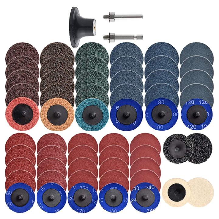 60Pcs Sanding Discs 2 Inch Quick Change Sanding Discs with 1/4Inch Holders, Die Grinder Surface Conditioning