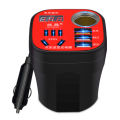 mounted cup type inverter converter 12v24v to 220v multifunctional socket power supply Car truck charger. 