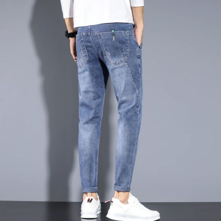 Spring%20and%20Autumn%20Jeans%20Men's%20Slim%20Fit%20Skinny2023New%20Printing%20Stylish%20Blue%20Men's%20Clothing%20Casual%20Ankle-Length%20Pants%20-%20Image%205