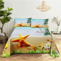 Sandy Beach Bedding Sheet Home Digital Printing Polyester Bed Flat Sheet With Pillowcase Print Bed Sheet.