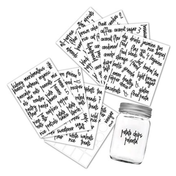JAERBEE%20168PCS%20Pantry%20Label%20Printed%20Home%20Containers%20Jars%20Bottles%20Tags%20Waterproof%20Transparent%20Self-Adhesive%20Food%20Label%20Stickers%20-%20Image%204