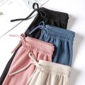 Spring Summer Women Wide Leg Pants High Waist Loose Casual Long Stacked Silk Pants Women's Ice Silk Ankle-Length Trousers. 