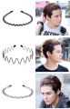 Black Metal Wavy Headband Men Women Hair Band Head Hoops Bands Sport Headbands Headwear Hairband Bangs Holder Hair Accessories. 