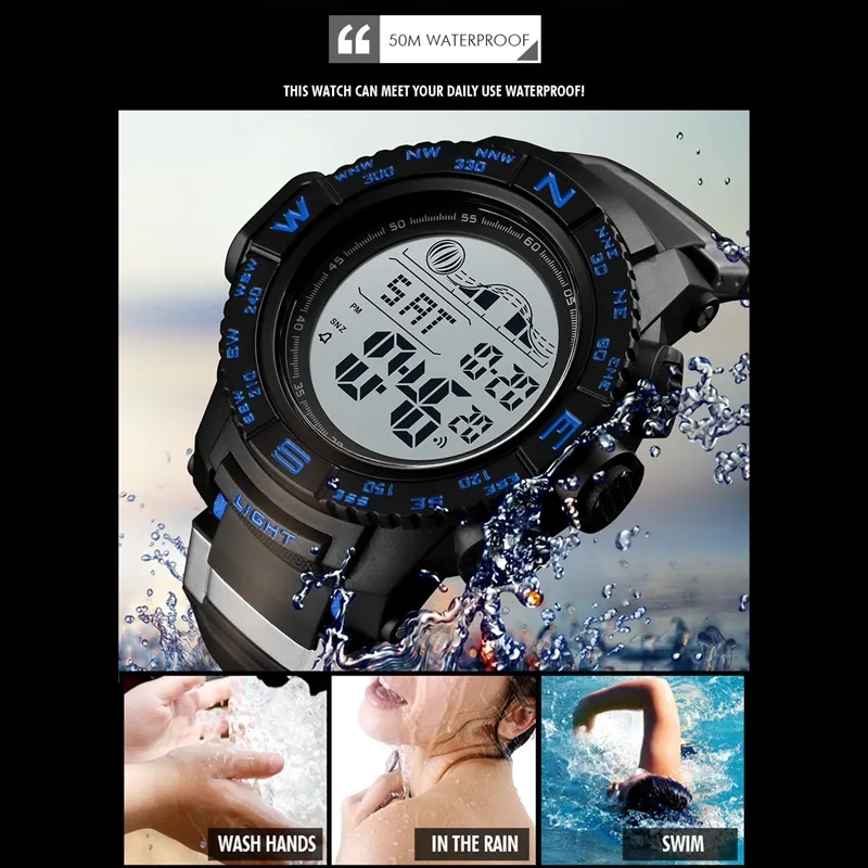 COD Available SKMEI 1380 Men Fashionable Outdoor 50m Waterproof Digital Watch Large Dial Sports Wrist Watch Daraz .bd