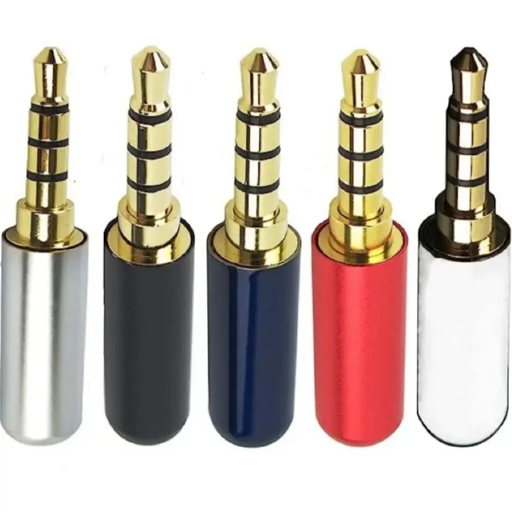 Copper%204%20Pole%203.5MM%20Plug%20Male%20Headphone%20Jack%20with%20Clip%203.5MM%20Stereo%20Audio%20Connector%20for%204mm%20Cable%20Adapter%205%20pcs%20%20Multicolour%20-%20Image%206