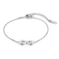 Charms Bow-Knot Shape Korean Silver Minimal Stainless Steel Womens Bracelet.