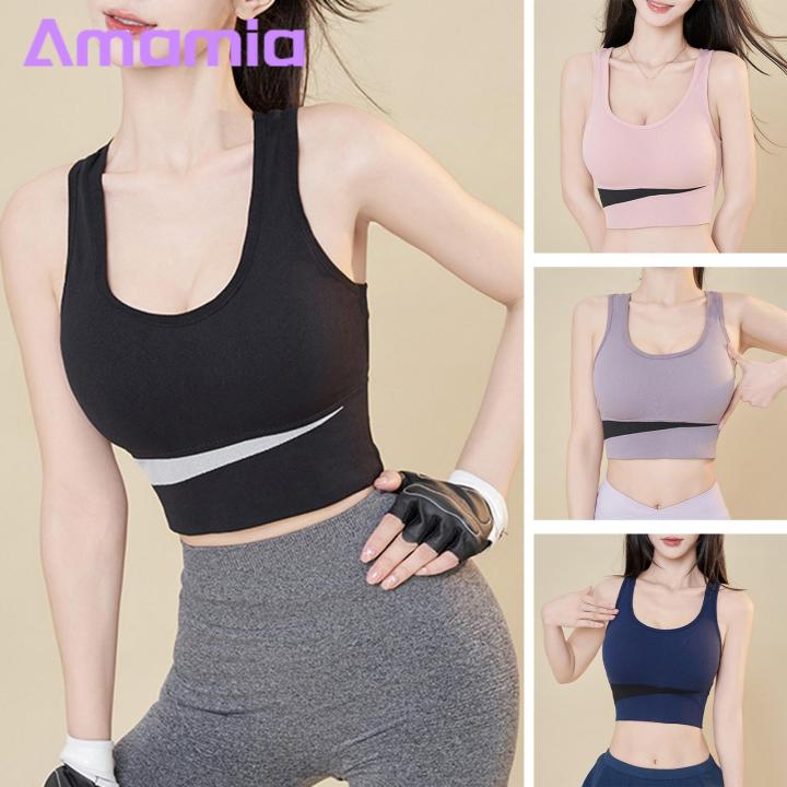 No Steel Rings Sports Bra Comfortable Seamless Push Up Sports Bra for Active Women Quick-drying Adjustable for Jogging Exercise Shockproof Breathable Design Seamless Bottoming Vest