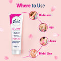 Veet Pure™ Hair Removal Cream 100g Normal Skin for Body & Legs, Freshest Smell with With Organic Aelo Vera and Rose Extract, Dermatologically Tested.