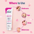Veet Pure™ Hair Removal Cream 100g Normal Skin for Body & Legs, Freshest Smell with With Organic Aelo Vera and Rose Extract, Dermatologically Tested. 