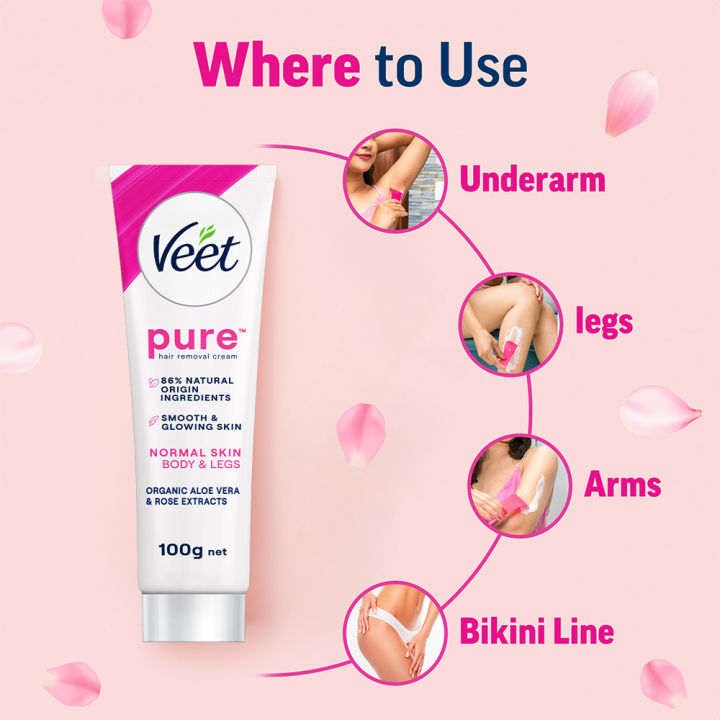 Veet%20100gm%20Normal%20Skin%20Hair%20Removal%20Cream%20for%20Body%20&%20Legs,%20Freshest%20Smell%20with%20With%20Organic%20Aelo%20Vera%20and%20Rose%20Extract,%20Dermatologically%20Tested%20-%20Image%207