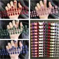 【Ready Stock Simple Solid Color Fake Nail 24 Pieces of Nail Pieces Fake Nail Art Finished Beauty Care.