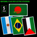 5 pcs x Reflective Flag Sticker Self Adhesive Bangladesh Argentina Brazil Palestine Country National Flag Stickers. 