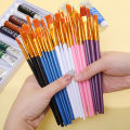 10 Pcs Artists Paint Brush Set Acrylic Watercolor Round Pointed Nylon Tip Multifunction Hook Line Short Pointed Pen. 