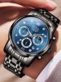OLE_VS 2889 Watches for Men Diamond Business Dress Analog Quartz Stainless Steel Date Luxury Casual Fashion Wrist Watch.