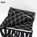 Black And White Woolen Scarf, Soft Muffler Stylish Fashion Scarf For Men And Women.