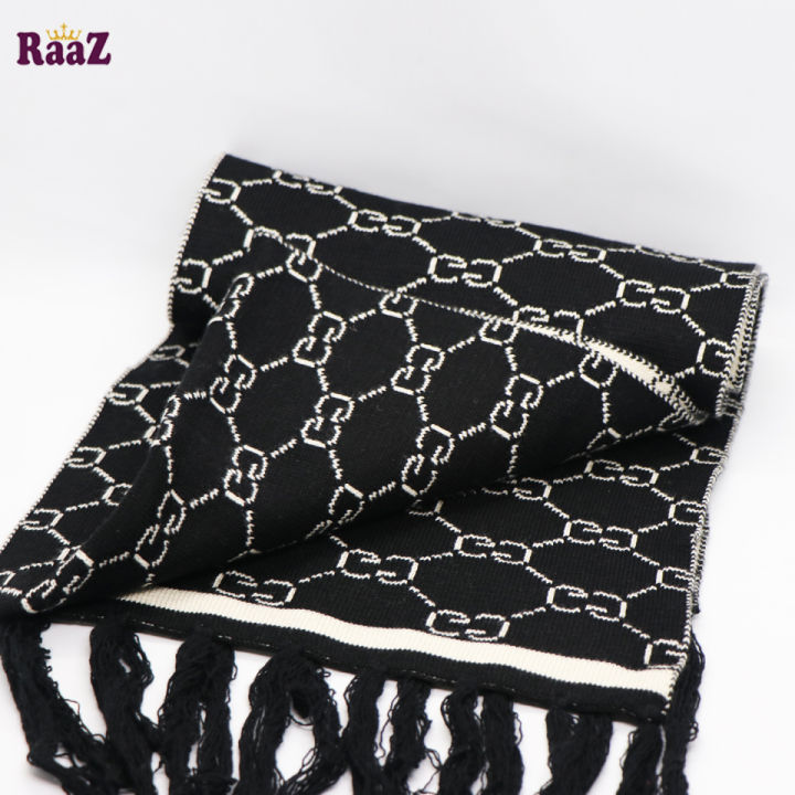 Black%20And%20White%20Woolen%20Scarf,%20Soft%20Muffler%20Stylish%20Fashion%20Scarf%20For%20Men%20And%20Women%20-%20Image%203