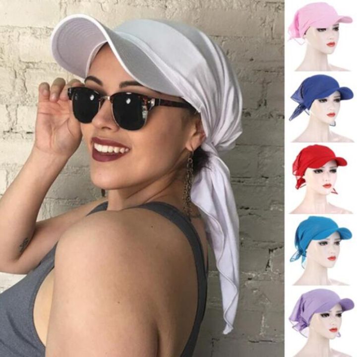 1PC%20Women%20Durag%20Brim%20Cap%20Sun%20Visor%20with%20Pre-Tied%20Turban%20Caps%20Head%20Scarf%20Hijab%20Pure%20Color%20Muslim%20Beach%20Vacation%20Fashion%20Outdoor%20-%20Image%203