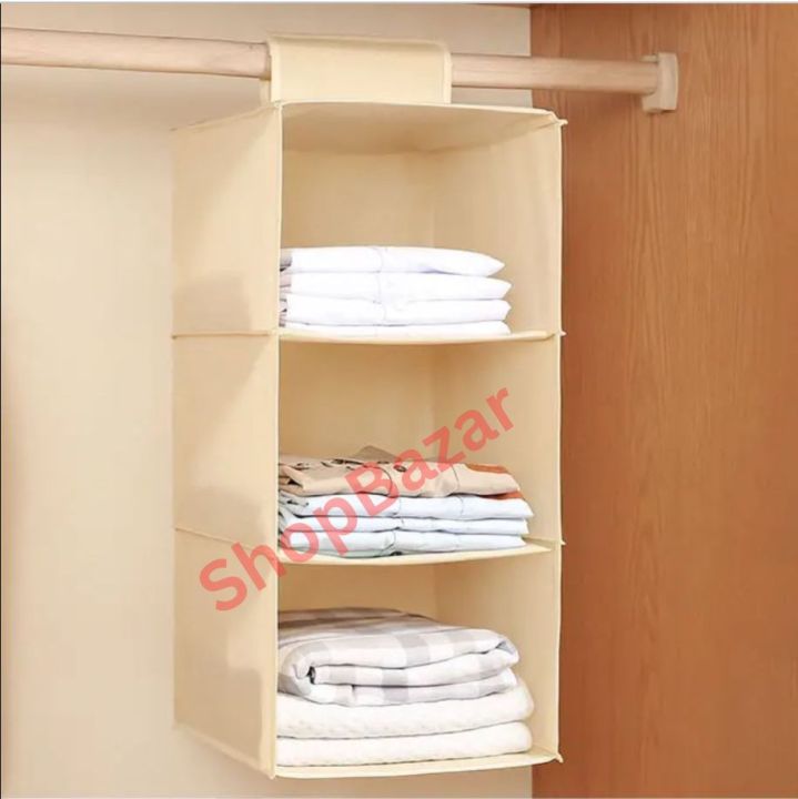 3 Layer  Cloth Storage Organizer, Foldable Hanging 3 Layer  Cloth Rack.