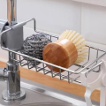 Faucet Rack Stainless Steel Kitchen Sink Caddy Storage Rack Organizer Adjustable Drain Faucet Soap Sponge Holder Shelves for Kitchen Bathroom. 