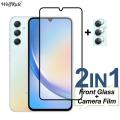 Samsung Galaxy A14/ A34/ A54 2in1 Combo Pack (Front Tempered Glass+ Camera Lens Film). 