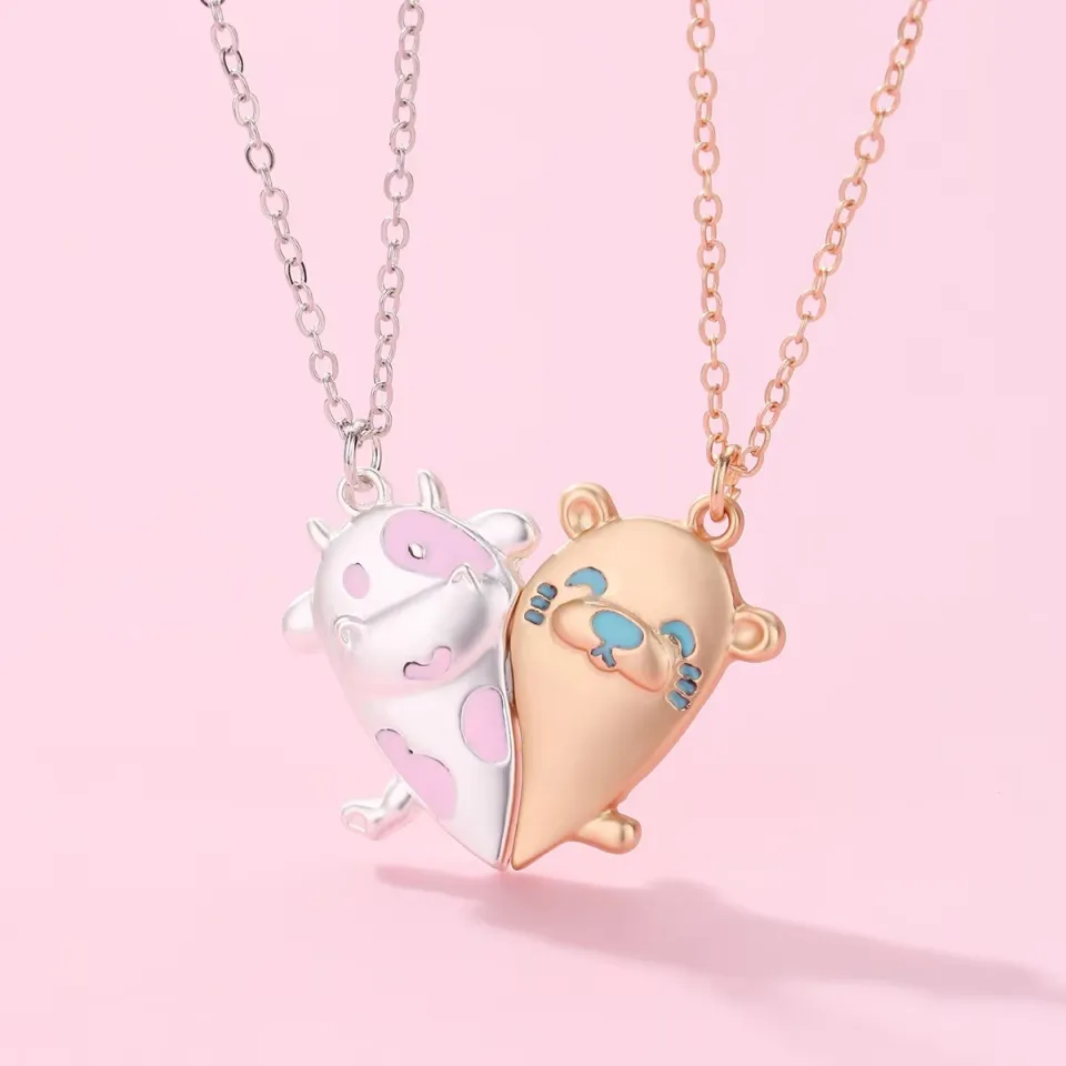 Cute Animal Magnet Necklaces for Women Girls Kawaii Best Friends