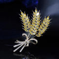 Luxury crystal rhinestone wheat ear brooch pins women party brooches jewelry Nicle. 
