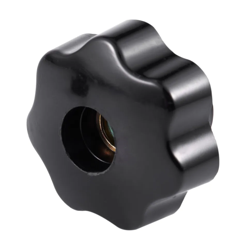 Uxcell M8 X 50mm Black Plastic Clamping Knob With Female Thread - Screw-On Grip