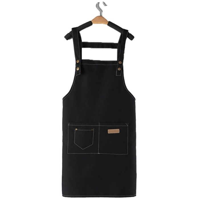 Kitchen%20Cooking%20Aprons%20With%20Pockets%20Adjustable%20Waterproof%20Canvas%20Apron%20Foldable%20Wear-resistant%20Overalls%20For%20Home%20Kitchen%20Garden%20-%20Image%202