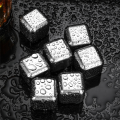 6Pcs Stainless Steel Ice-Cubes Set Reusable Chilling Stones Wine Cooling Chilling Rock Bar Tool for Whiskey Wine. 