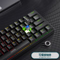 61-key blue switch true mechanical mini keyboard wired TYPE-C split hot-swappable mixed-light gaming keyboard.