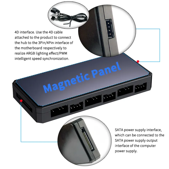 TEUCER%20LP-6P%20ARGB%20Controller%203Pin%20and%204Pin%20Multi%20Way%20Splitter%201%20to%206%20Case%20Fan%20Extension%20Cable%20Adapter%20PC%20Cooling%20Fan%20HUB%20-%20Image%203