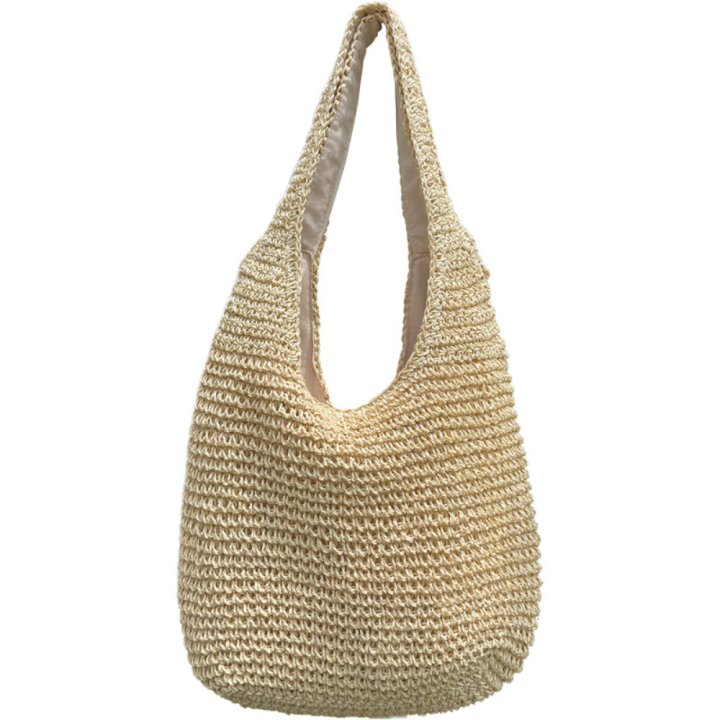 Woven Straw Straw Bag Fashionable Versatile Lightweight Shoulder Bag Large Capacity Tote Bag for Summer Vacation Beach Travel Daily Use