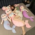 Kawaii Mermaid Plush Toys Beautiful Big Pink Mermaid Fish Soft Pillow Dolls Stuffed Toy for Kids Girls Baby Birthday Gifts Decor.