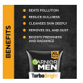 Garnier Men Turbo Bright Double Action Face Wash - 100ml. 