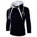 Men's Hoodies Long Sleeve Sweatshirts for Men Zipper Hooded Pullover High Neck Mens Sweatshirt Top Jacket Coat Black Sweater. 