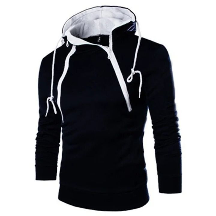 Men's%20Hoodies%20Long%20Sleeve%20Sweatshirts%20for%20Men%20Zipper%20Hooded%20Pullover%20High%20Neck%20Mens%20Sweatshirt%20Top%20Jacket%20Coat%20Black%20Sweater%20-%20Image%202
