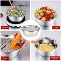 Lifestyle Mall 3in1 Multifunctional Stainless Steel Grating Basin thick stainless steel drain basin kitchen/Vagetable Cutter. 
